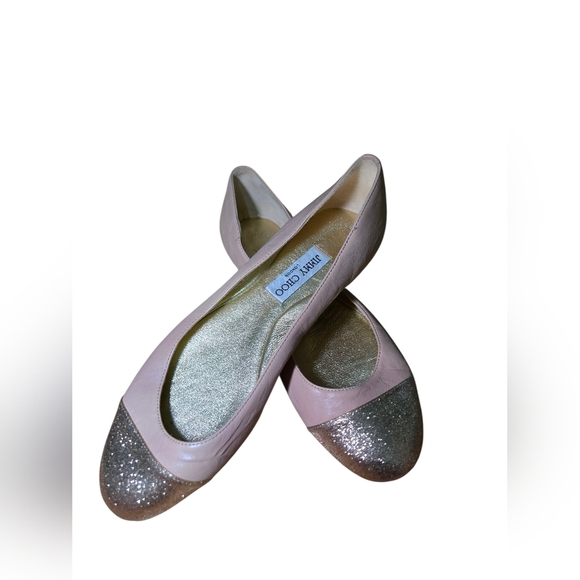 Jimmy Choo Shoes - Jimmy Choo Ballerina Flats Shoes Women Size EU 40/ US 9-9.5 Leather Pink Gold